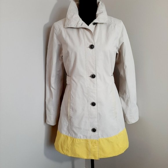 Eddie Bauer Tan and Yellow Rain Jacket Size S - Picture 1 of 3